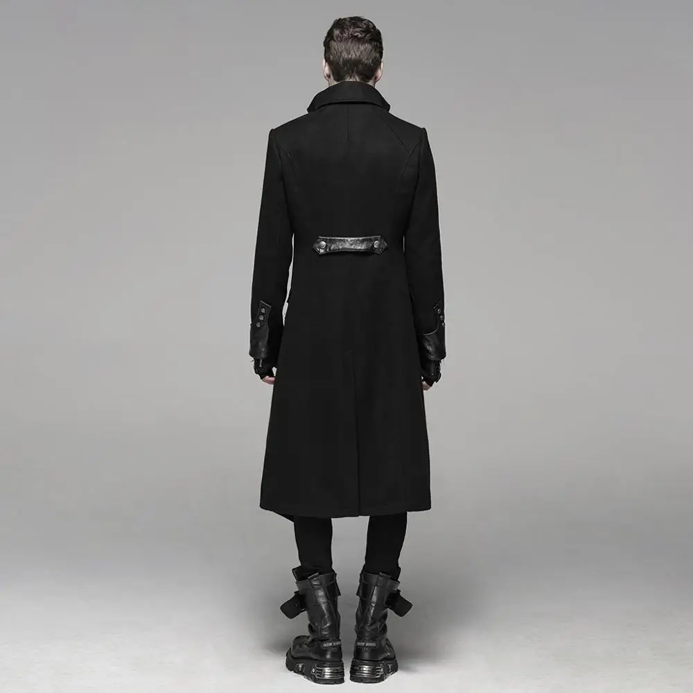Y-791 PUNK RAVE  Punk Worsted Long Coat long leather winter coat for men