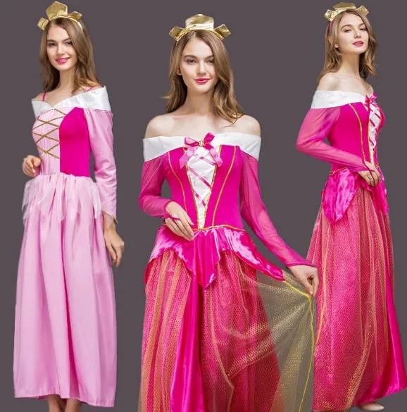 Halloween New Elo Princess Dress Pink Sleeping Beauty Cosplay Costume