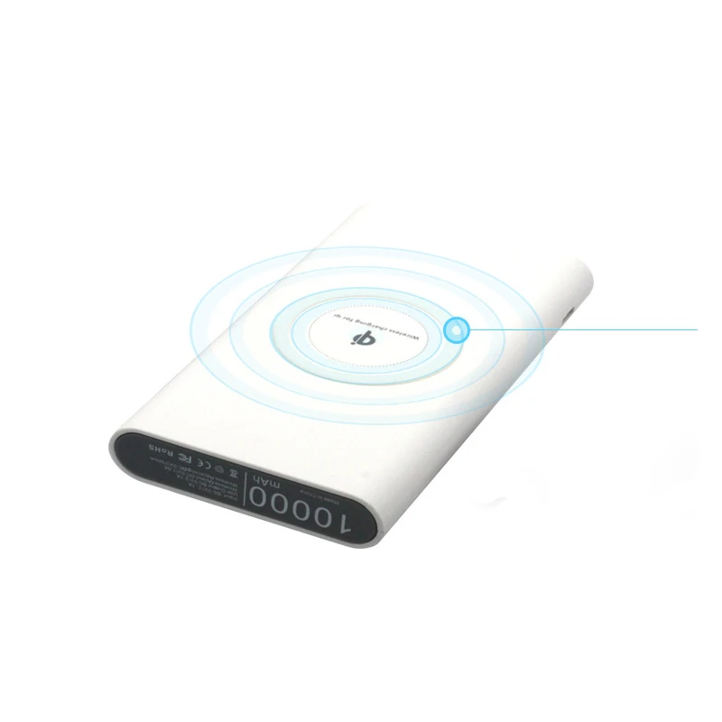 Silicon External Wireless Powerbank 10000 mAh Dual USB Power Bank Fast Charging Power Banks For Smart Phones