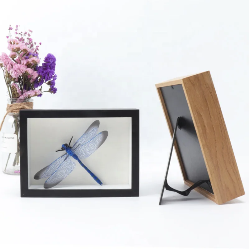 Оптовая продажа 3D глубокое стекло MDF образец фоторамки 5x7 6x8 8x8 Черные Тени коробки рамки