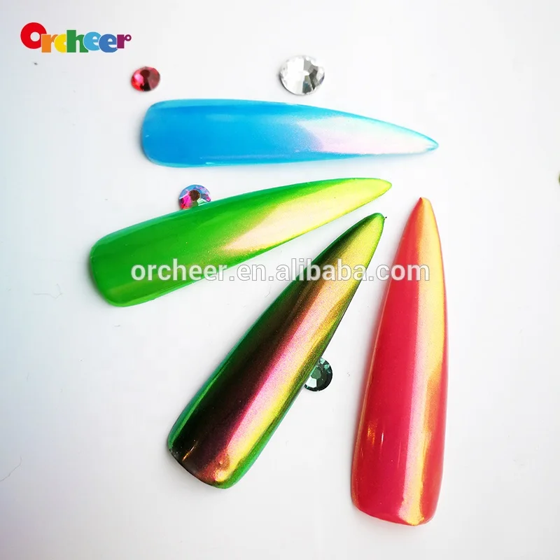 Color shift Aurora pigment, chrome mirror effect Rainbow neon Pigment for nail polish