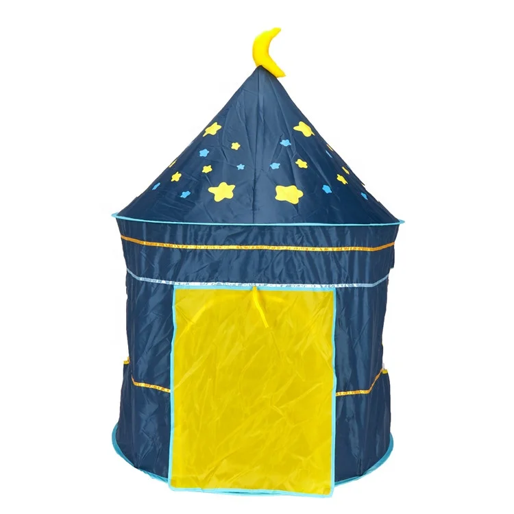 Nice Printed Foldable Pop Up Blue Children Play Tent House Toy for Indoor Outdoor Kids Castle Play Tent