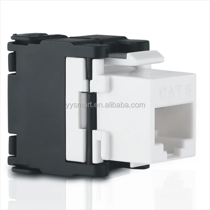 Cat6 UTP Tool-less Black and white keystone jack