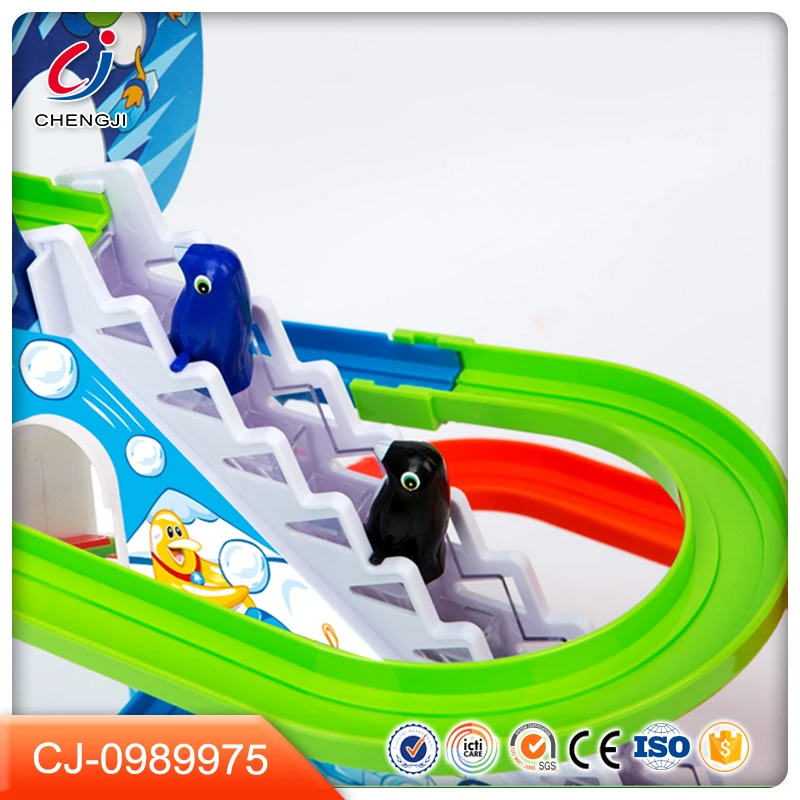 Attractive kids inertial race battery operated penguin toys tracks