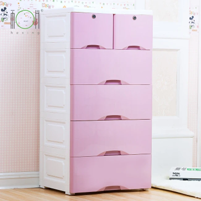 
Food grade PP baby colorful plastic drawer storage cabinet 