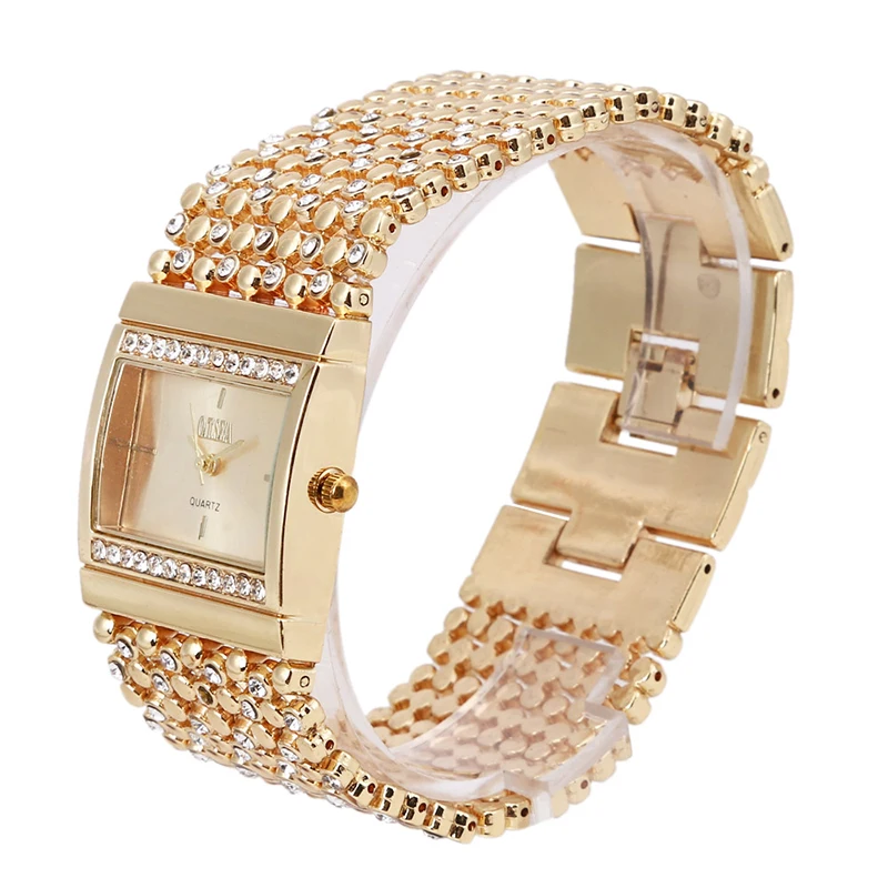 NEW!!! 2017 New Stainless Steel Chain Fashion Gold Women Watches