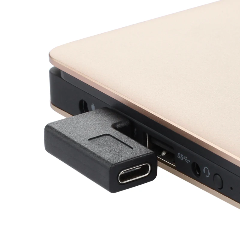 ULT-unite 90 Degree USB 3.1 gen2 10gbps right angle Type C Male to Female Converter Adapter for MacBook ChromeBook