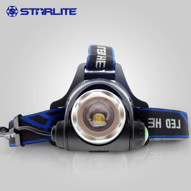 
Strong Bright beam adjustable Rechargeable battery Li-ion 2x18650 adjustable head strap SMD LED IPX4 zoom work helmet headlamp 