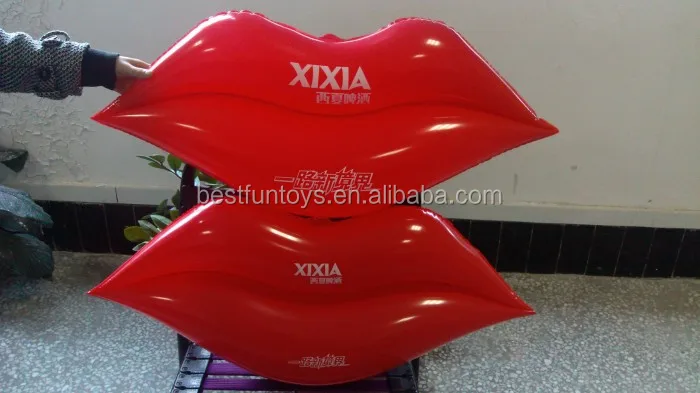custom made pvc Inflatable big mouth plastic giant red lips toys red lips decor red lip shape balloons advertising