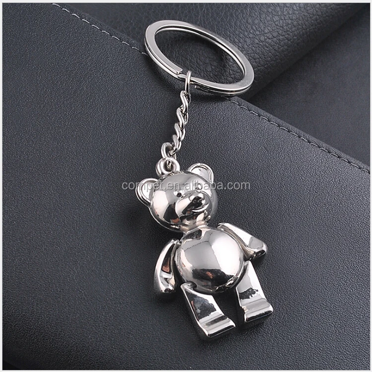 Metal keychain and creative keychain Active bear Teddy bear key chain