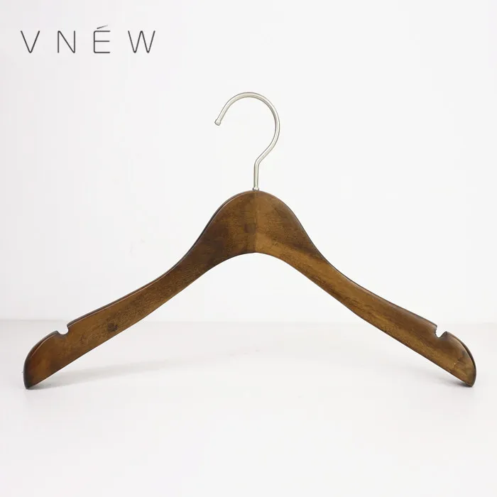 High quality hanger custom high end antislip rubber  color coat clothes wood  hanger