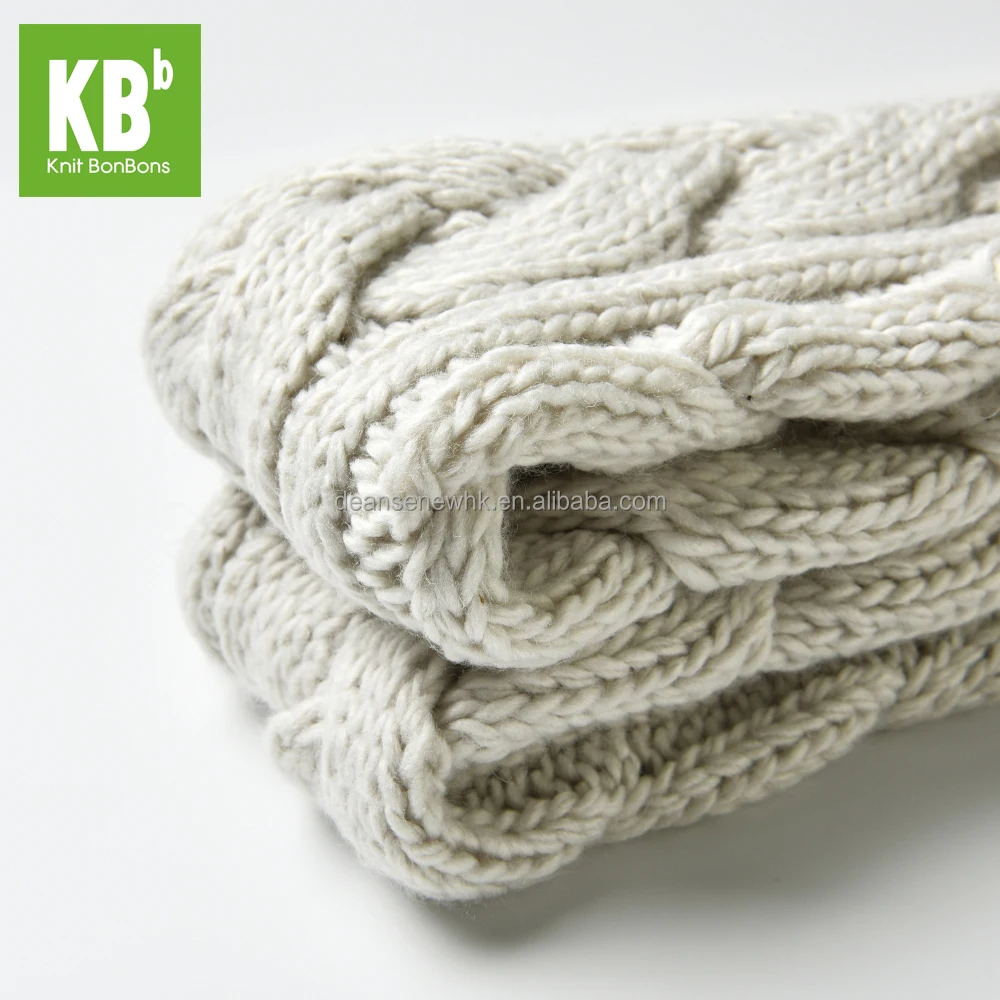 
100% Acrylic Cable Winter Adult Knitted Arm Warmer mitten 