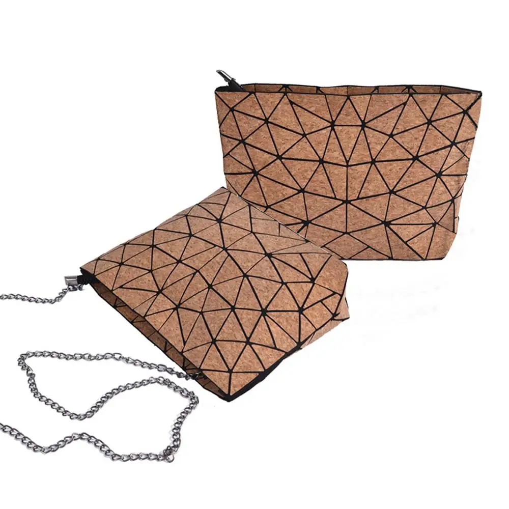 Eco Friendly Cork Zipper Pouch Handbag clutch purse Makeup Organizer Toiletry Bag Natural Travel Cork Cosmetic Bag