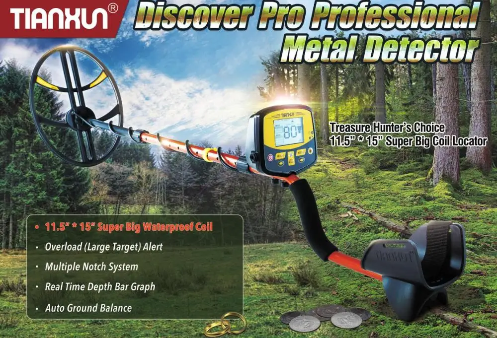 Discover Pro Metal Detector High Sensitivity Underground Super Scanner Finder Gold Coins Hunter Detecting Pinpointer Waterproof
