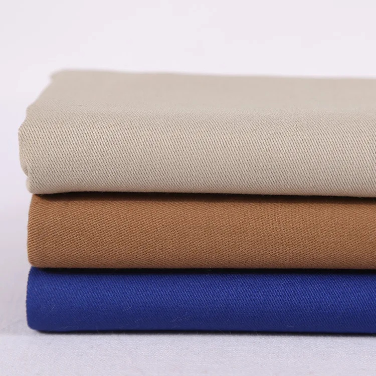 
free sample 16*12 108*56 khaki twill 100% cotton woven fabric for school uniform 