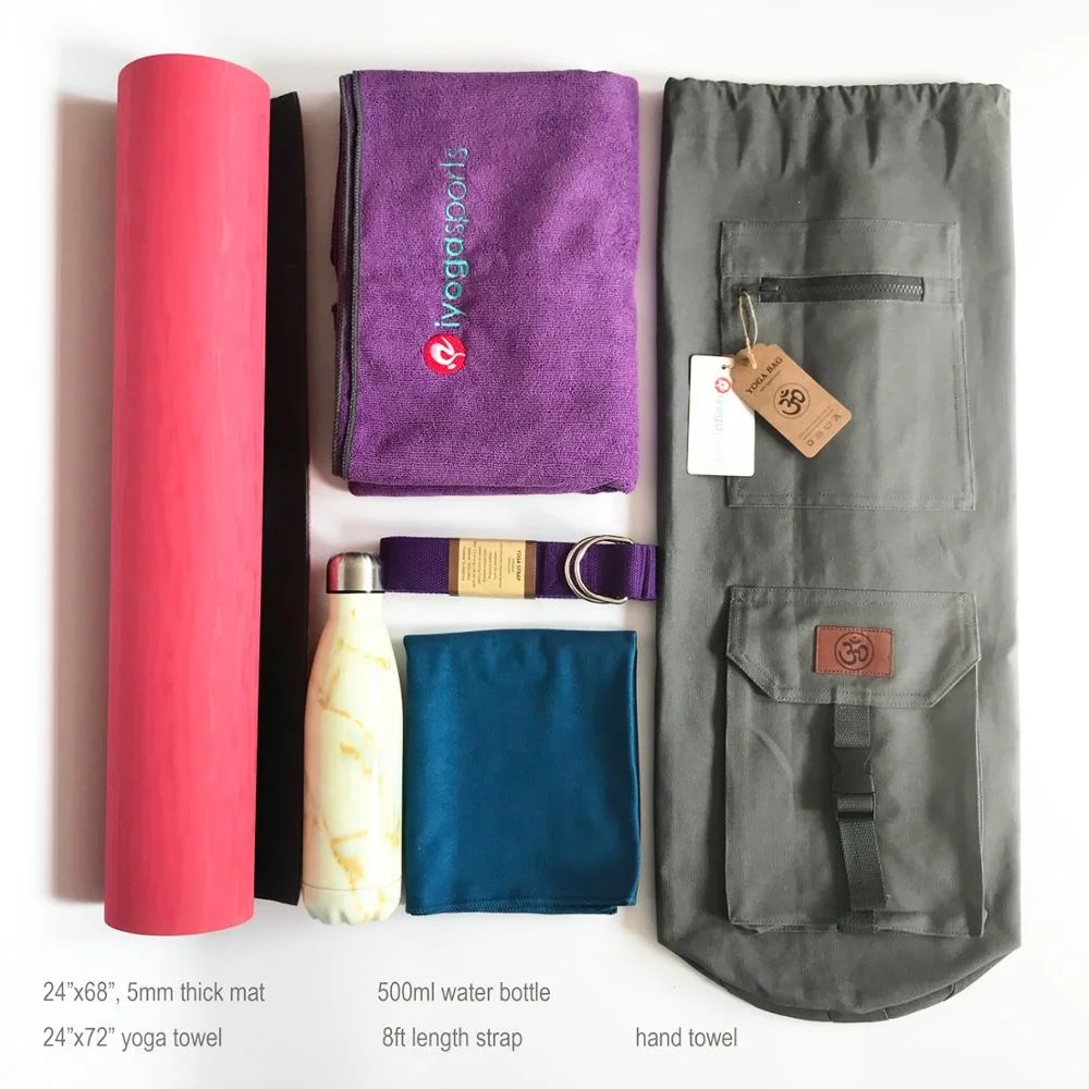 
100% organic cotton yoga mat bag high quality cotton yoga bag with 2 pocket designed by iyogasports 