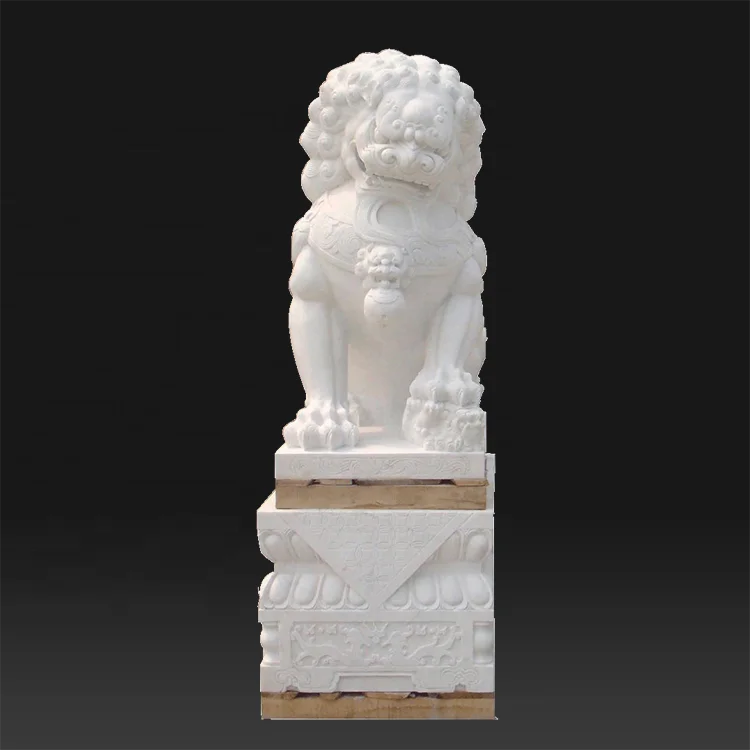 Garden decorative life size granite Chinese stone lion statues sale