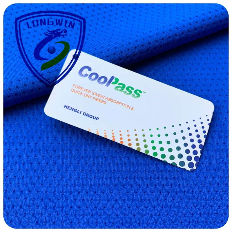Breathable coolpass 100 polyester quick dry wicking honeycomb mesh fabric for sports clothing