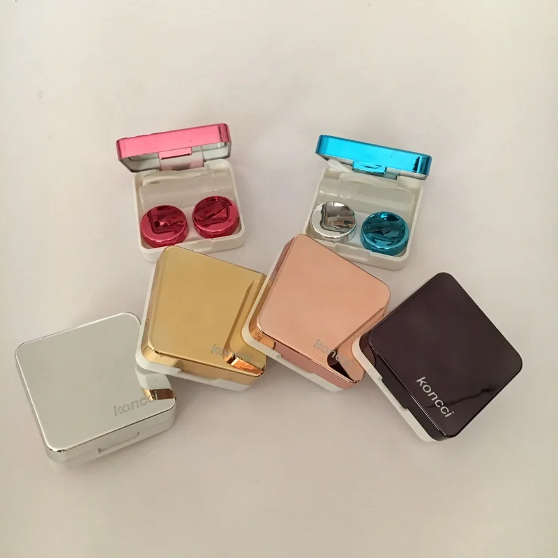 Silver eyekan Luxury contact lens travel case accept LOGO printing on case A-8067