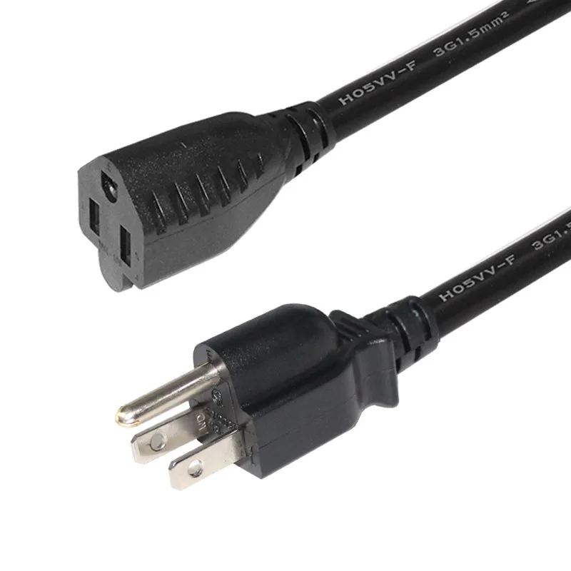 3 pin plug Black SVT SJT 14AWG 3ft NEMA 5-15P to C13 AC Power Adapter Laptop Cord Cable