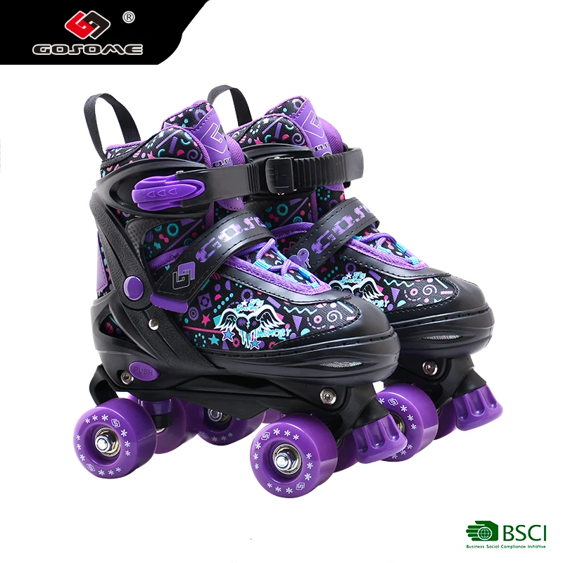 GOSOME Professional Flashing Inline Skates and Skateshoes and Rollerskates for Kids Roller Skates Black Only PP Plastic GX-1613A