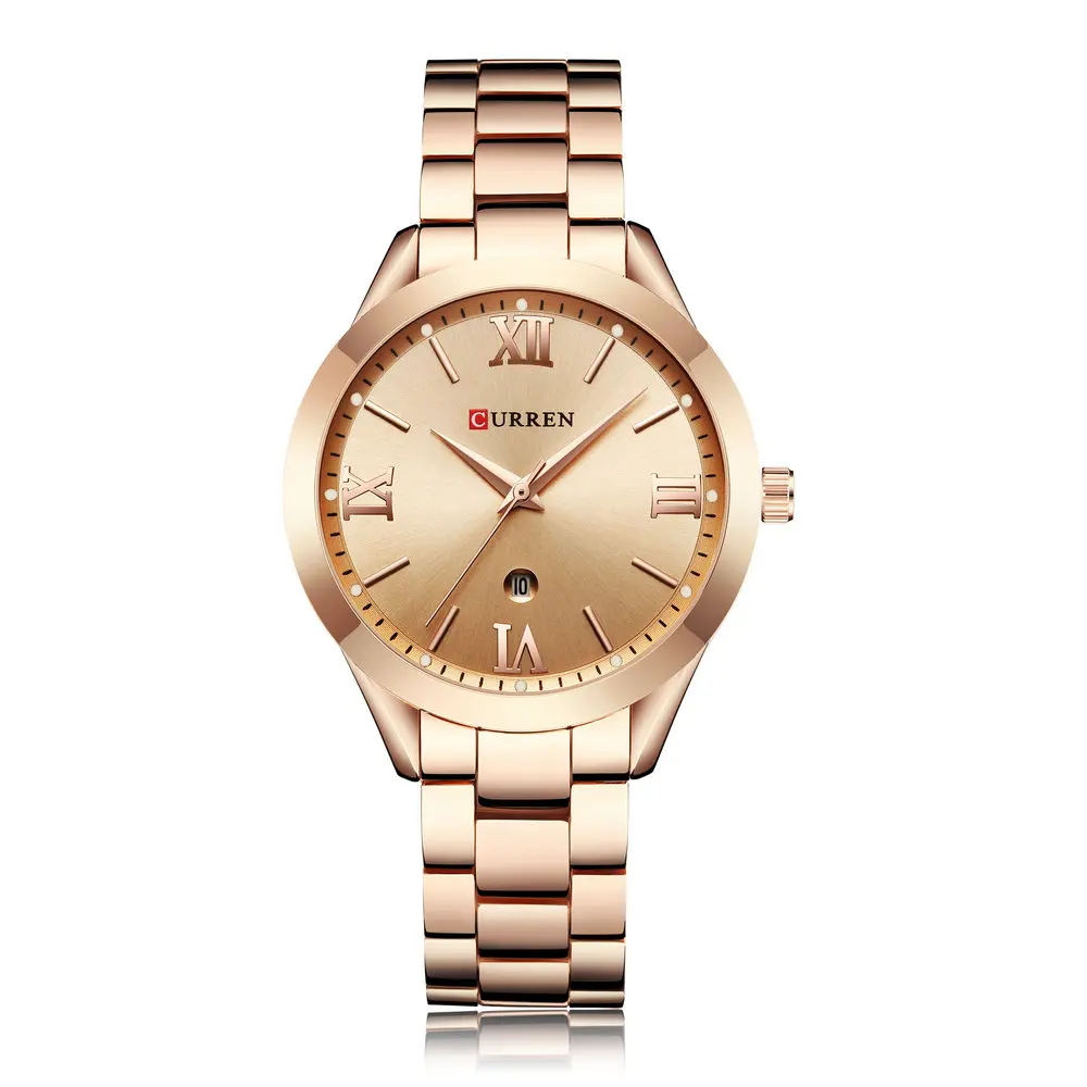 CURREN 9007 Elegant Quartz Japan Movement Ladies Watch Stainless Steel Women Fashion Hand Watches