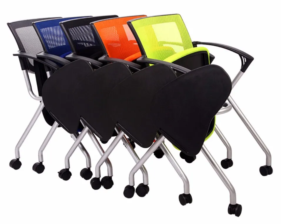 
new style mesh training chair with writing pad and wheels(XYL-1138) 