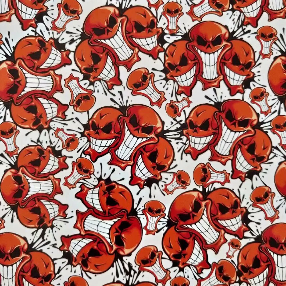 50cm width Koue Skull Pattern Water Transfer Film Activator MA1481W Liquid Print Film PVA Hydrographics Film for AQUAPRINT