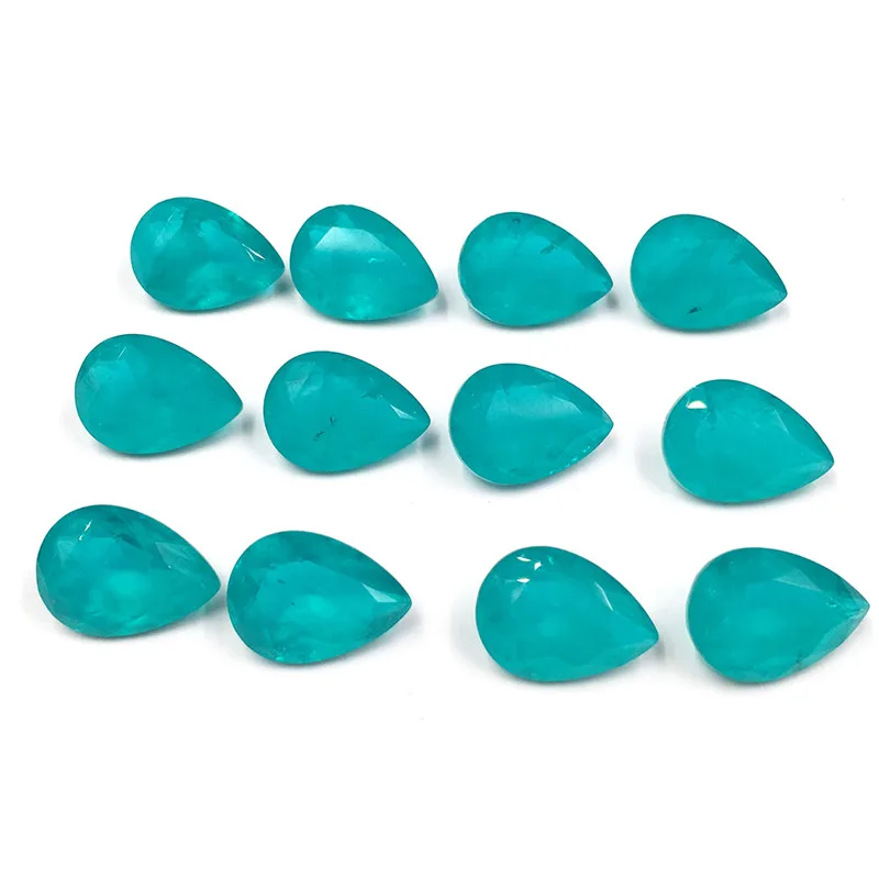 Pear Shape AX03 Paraiba Tourmaline Color Synthetic Gemstone