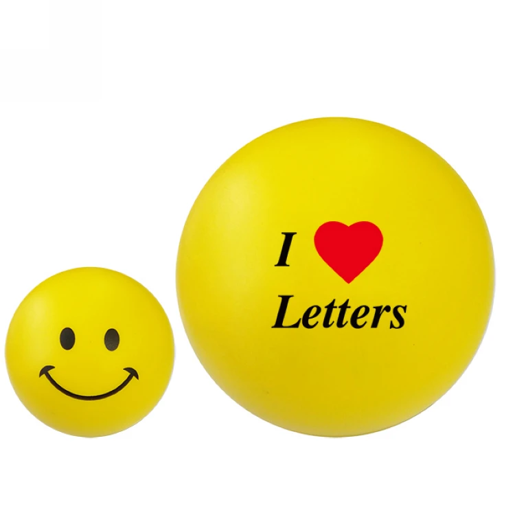 Custom Imprinted Yellow Smiley Face Stress Ball