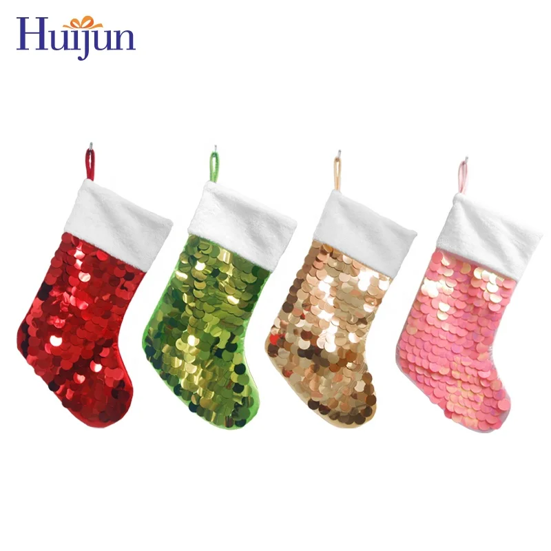 
In Stock New Design Sequin Jewelry Christmas Stocking Stock Tree Decoration Xmas Gifts 