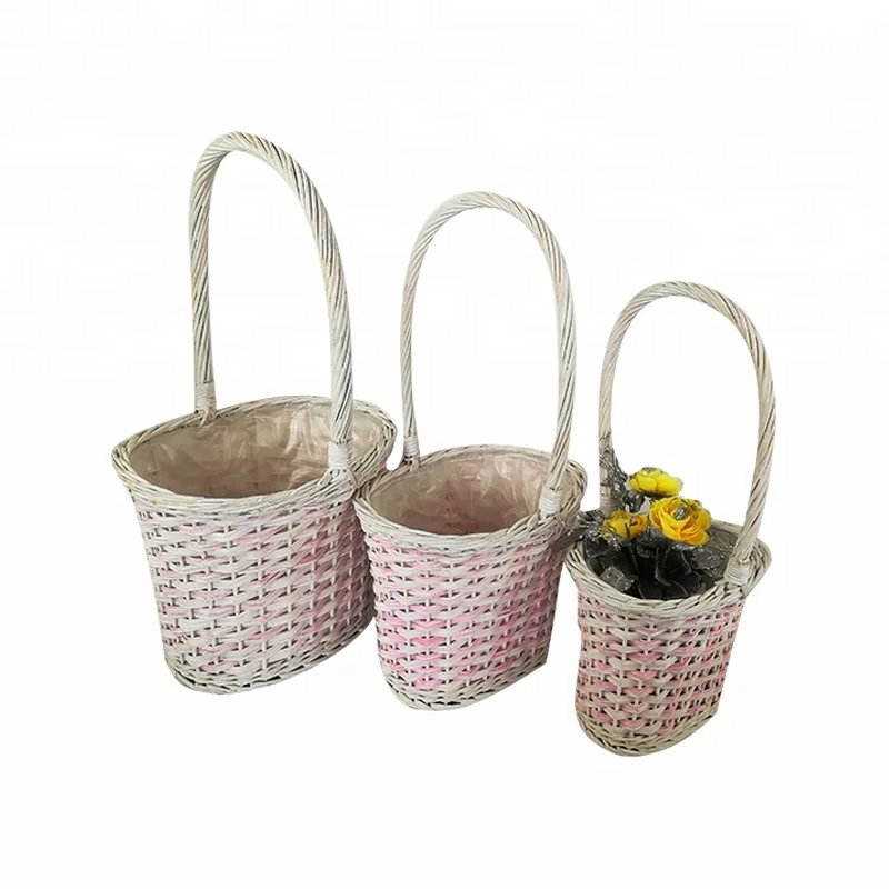 
Classical style willow flowers storage basket 