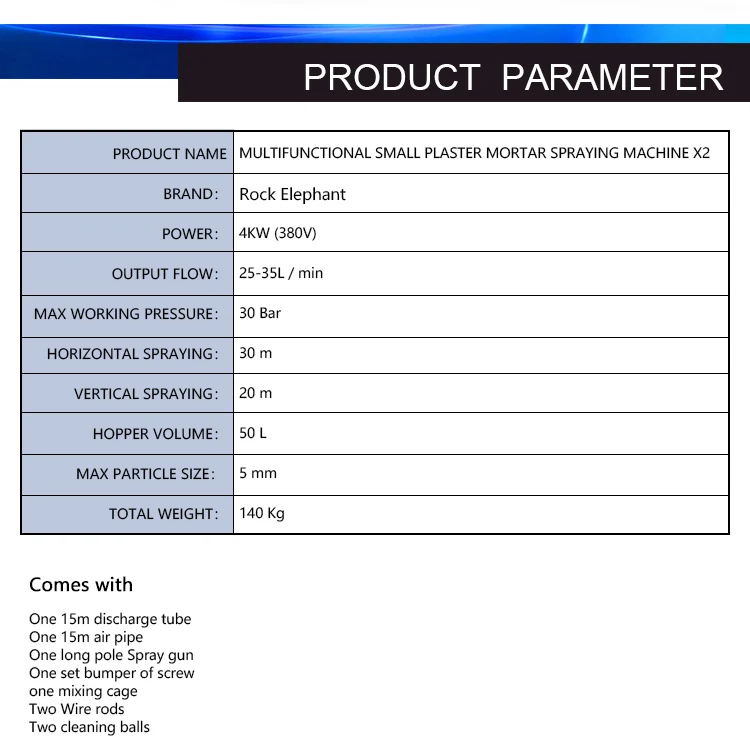 X2 Cement Mortar Plaster Mortar Spraying Machine for Sale Construction 25-35l/min High POWER Motor,pump 153*60*85cm Provided 30m