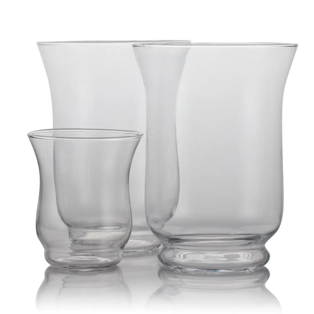 clear 30cm tall glass hurricane candle holders