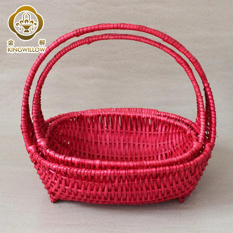 Pure handmade basket wicker gift basket with handle