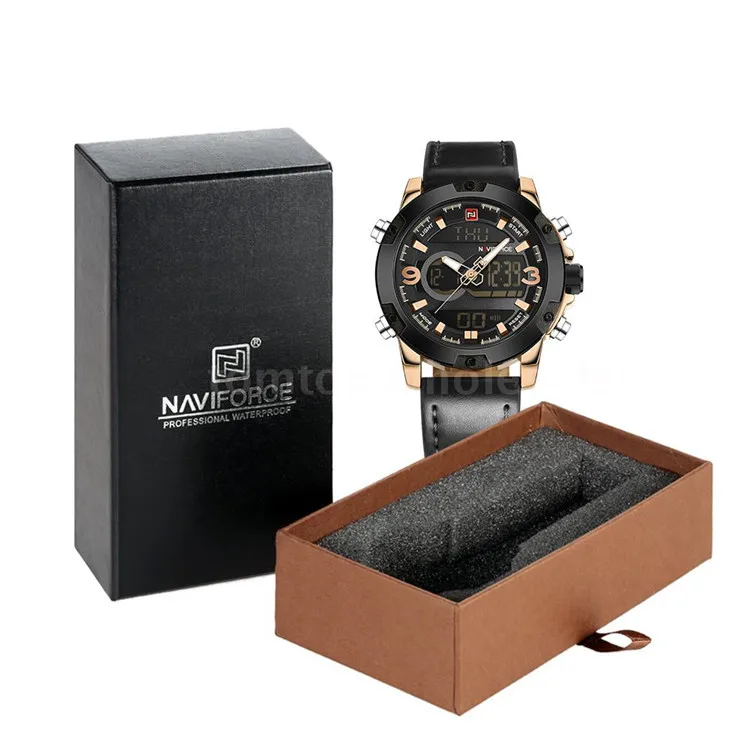 Wholesale custom logo high quality sliding drawer watch box luxury cheap watch packaging box