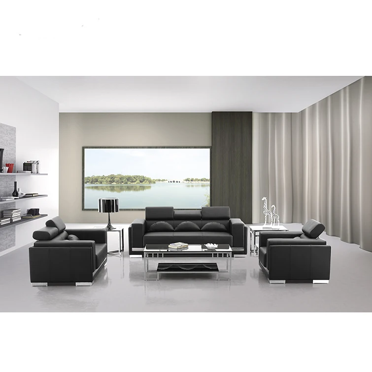 China supplier modern office designer 6 seater leather sofa  office furniture set