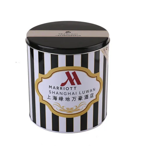 Китайские поставщики круглая металлическая упаковка для попкорна жестяная коробка