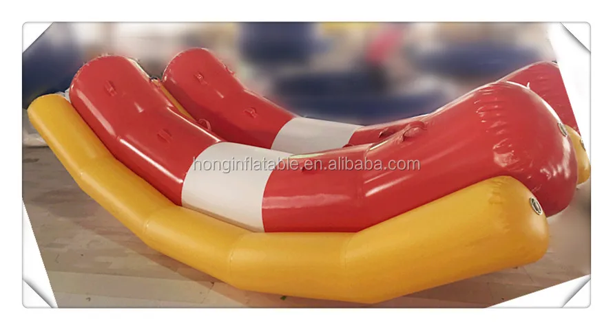 2016 Hot sale sea rides adult bicycle pedal fishing boat for amusement, 2 tubes banana boat for water toy