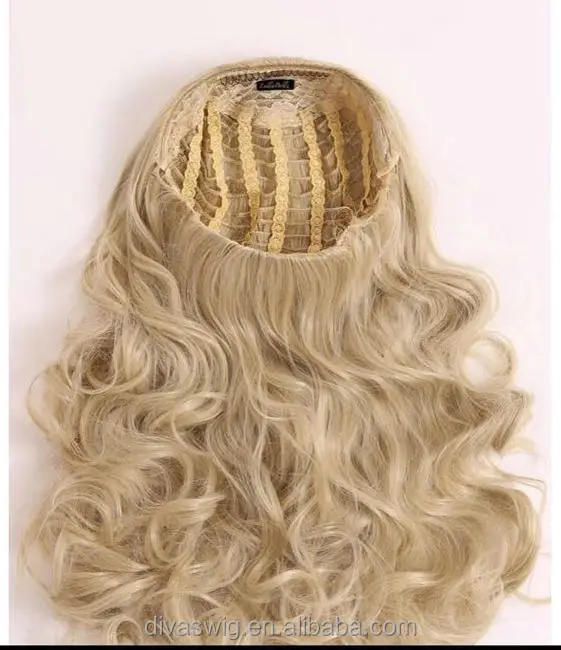 Hot selling 613 virgin blonde semi human clip in  half remy hair 3/4 wigs