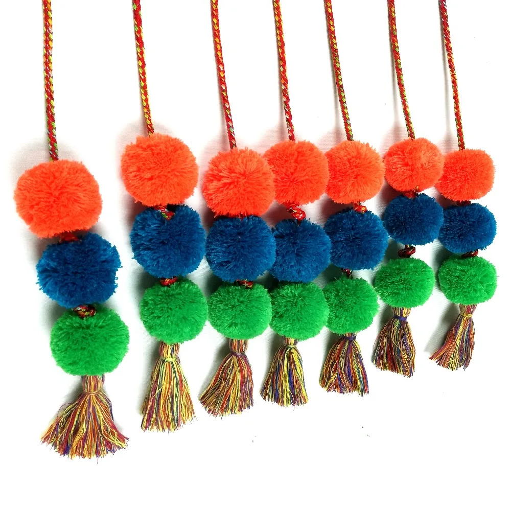 Colorful decorative craft cotton pompom tassel for bag & pompom tassel for Australia market