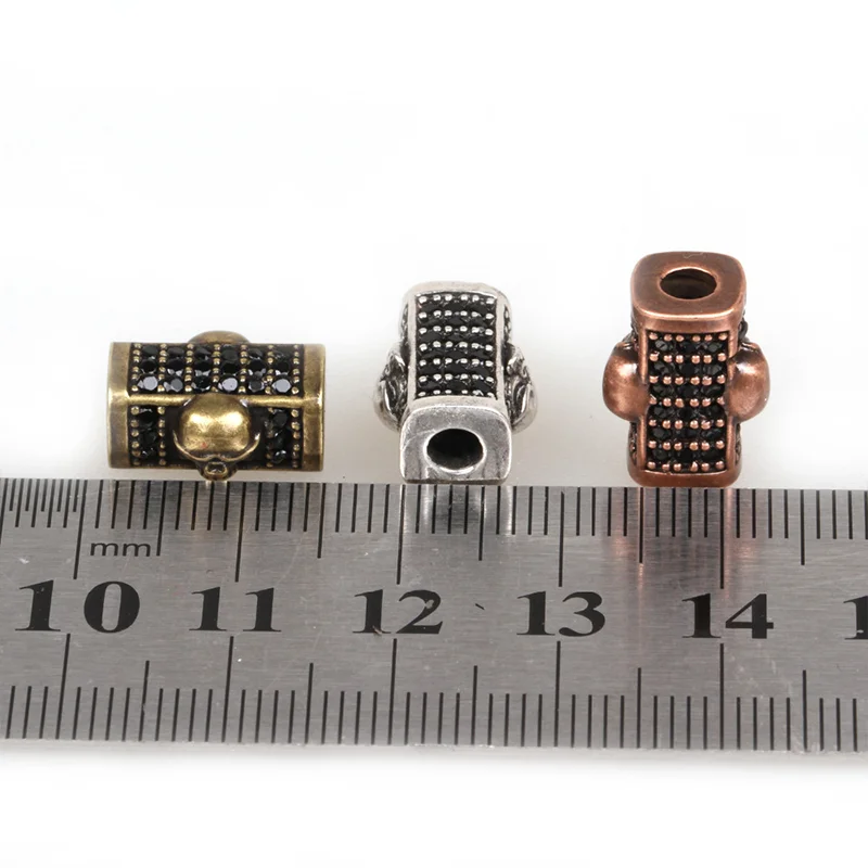 
Fashion with three for bracelets wholesale connector high quality micro pave beads beads for jewelry making metal spacer beads 