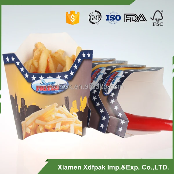 Малый/средний/большой одноразовые складывания бумаги поле картофелем фри