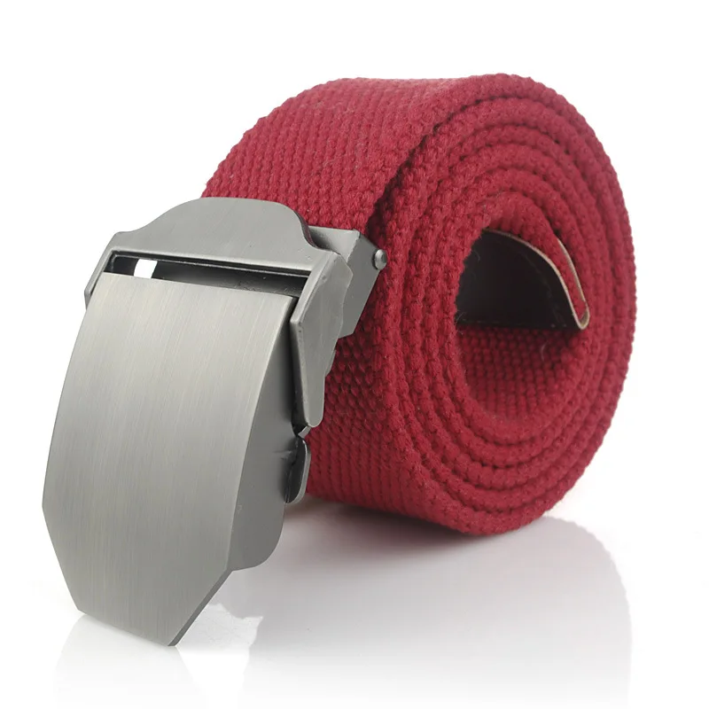 
2019 Metal Buckle Canvas Belt Men or Student Casual Nylon Tactical Belt 110-160cm Length Available 