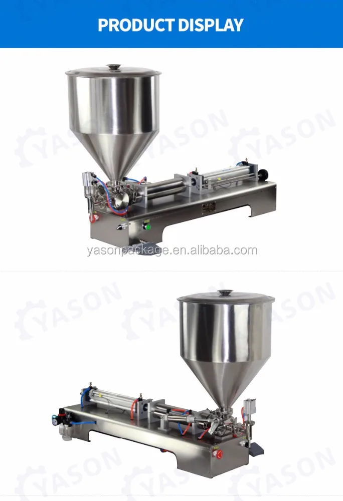 YASON YTK-G1WG1000ML Wholesale Semi Automatic Carbonated Beverage Filler 5 Gallon Water Donut paste cream Filling Machine
