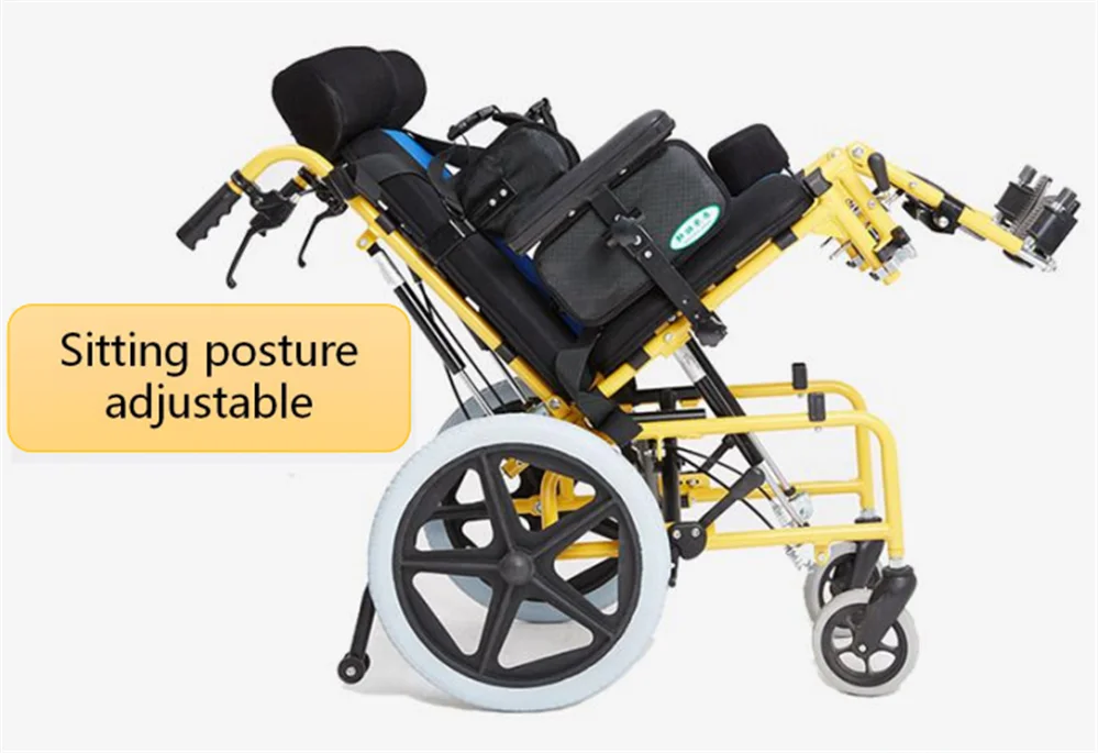 High Quality Customized Handicapped Baby Wheel Chair with Adjustable Pedal Brake and Soft Seat Cushion