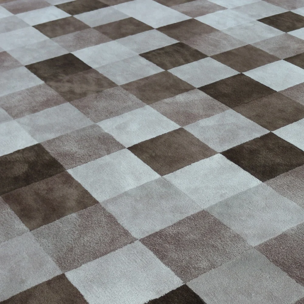 Chess board rug brown check carpet and rug
