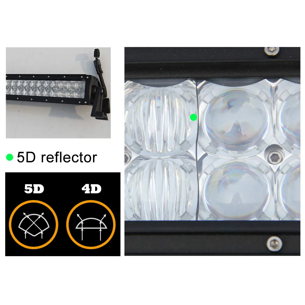 High lumen 5D 300 Вт Авто RGB Led Свет Бар с Алюминиевым Радиатором