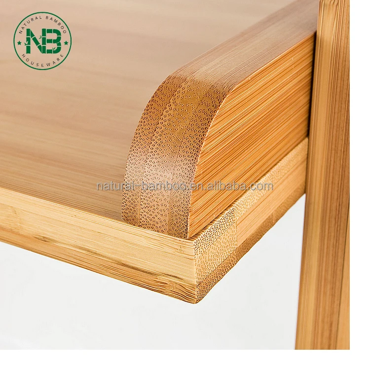 Bamboo Ladder Bookshelf 4 Shelves Wall Bookcase Wooden Storage Shelf