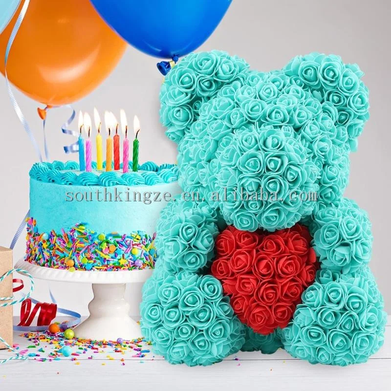 
exquisite home celebration decoration red rose bear gift box rose flower teddy bear for valentine artificial flower rose bear 